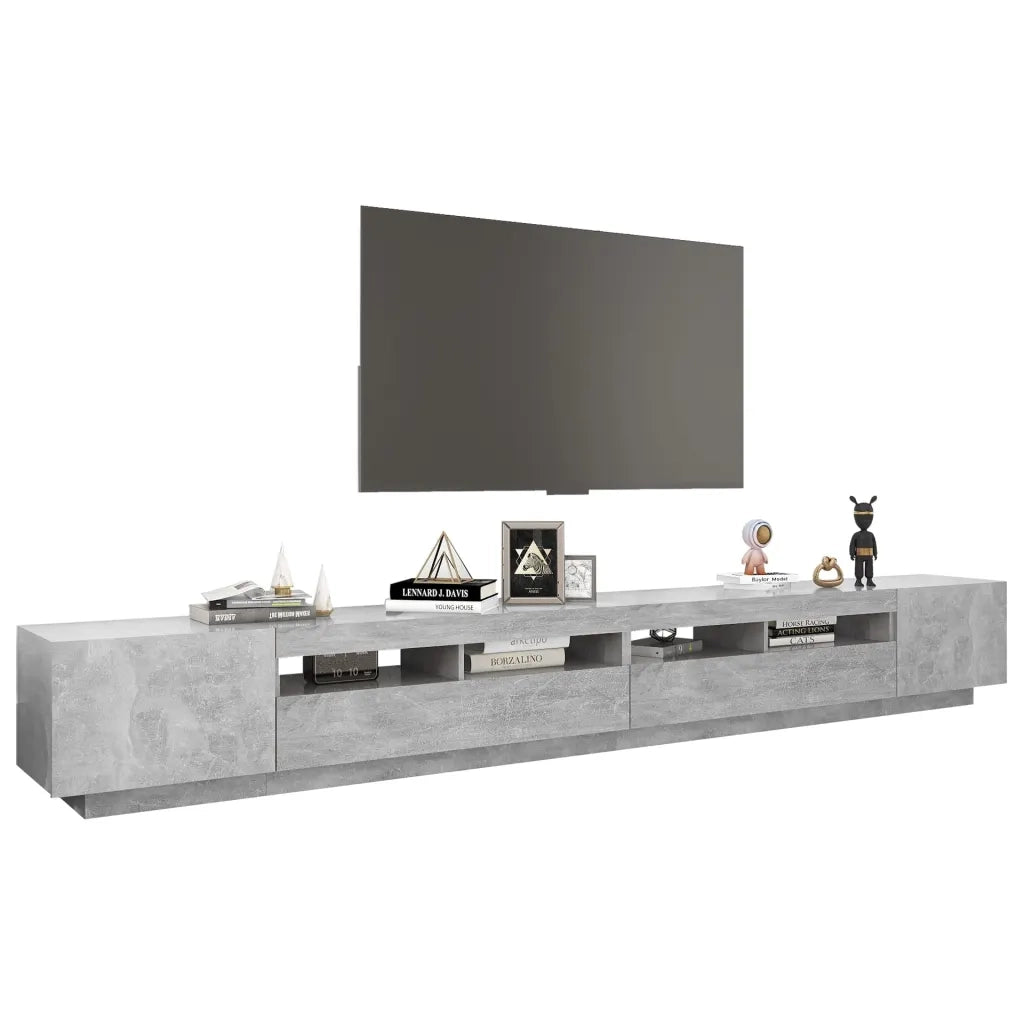 Mobile Porta TV con Luci LED Grigio Cemento 300x35x40 cm 3081928