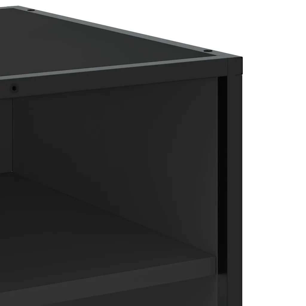 Mobile Porta TV Nero 61x40x46 cm in Truciolato e Metallo 848879