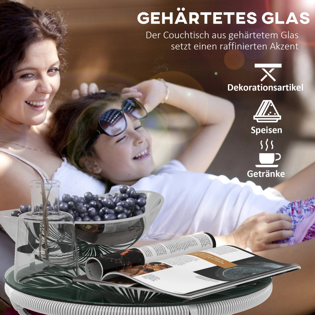 Tavolino da giardino ¨C zephmum ¨C Grigio, PE Rattan, 50x50x50