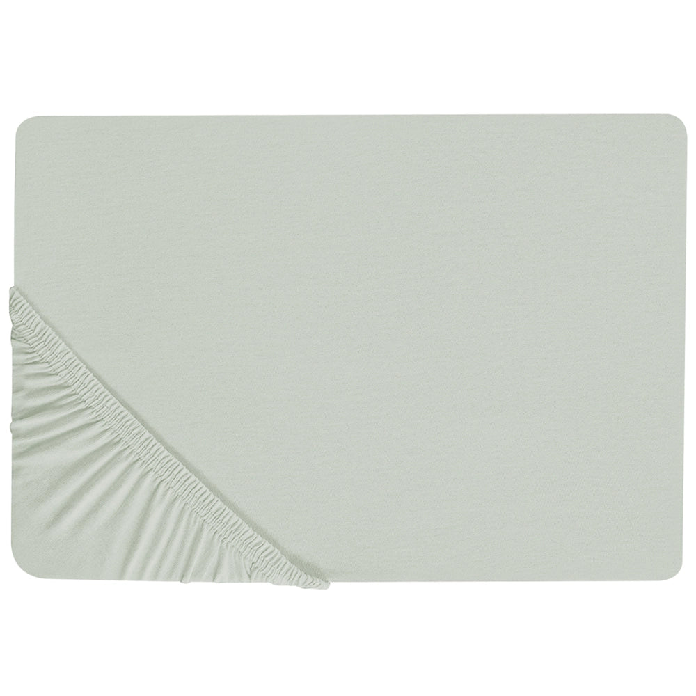Lenzuolo con angoli cotone verde chiaro 160 x 200 cm con bordi elastici modello classico a tinta unita camera da letto classica