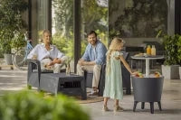 Contenitore Portaghiaccio Cool Bar con Funzione di Tavolino, 30L, Grigio, 49,5x49x5x84,5H cm