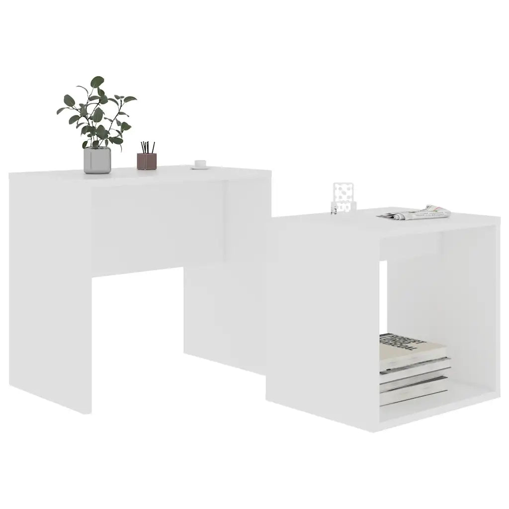 Tavolino da Salotto Bianco 48x30x45 cm in Legno Multistrato 802885