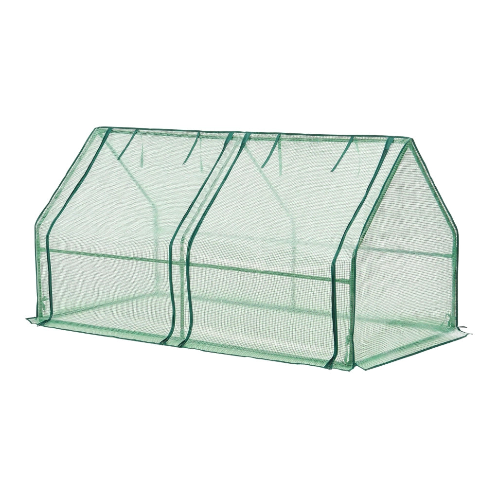 Cornice per finestra da giardino Nissewaard con 2 finestre in acciaio e polietilene 180 x 90 x 90 cm verde 03_0008269