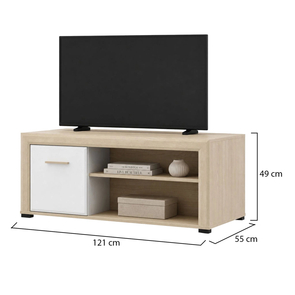 Pettor, Tavolino da Salotto con Piedini, 121x55x49h cm Marrone Rovere