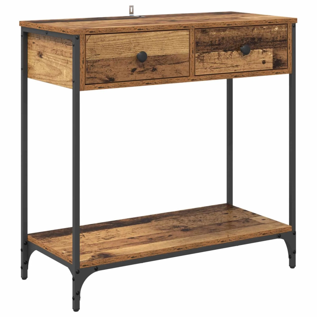 Tavolo consolle con cassetto Legno vecchio 75 x 34,5 x 75 cm 882248