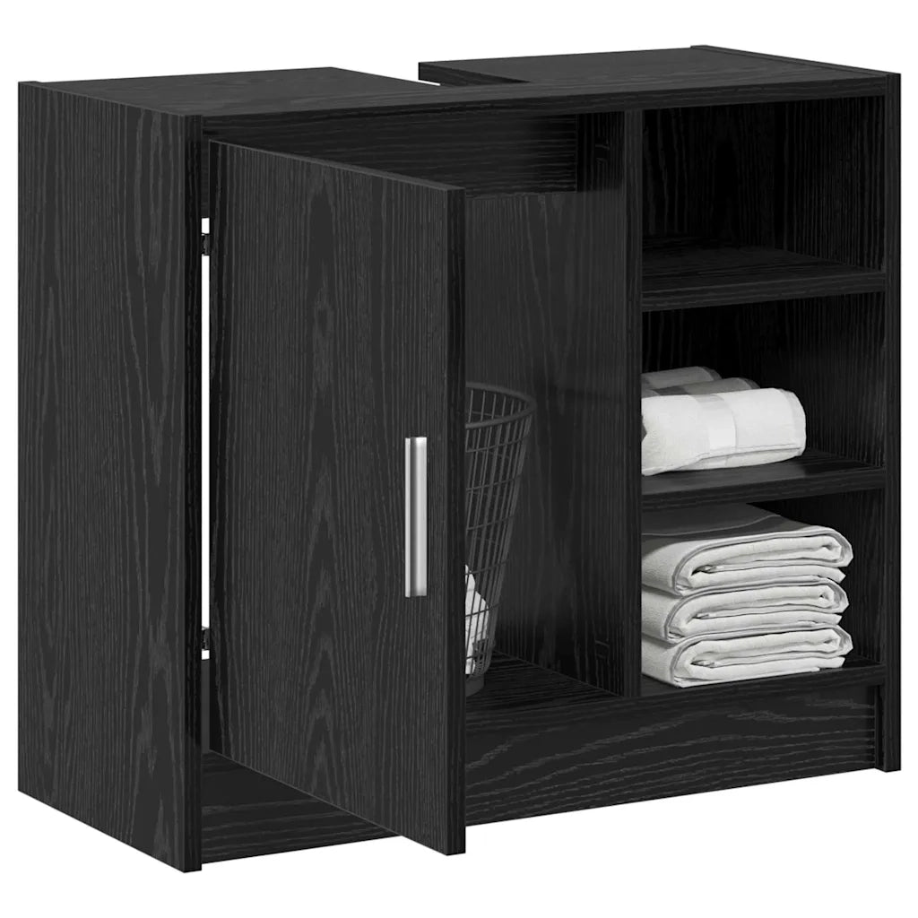 Mobile da Bagno Rovere Nero 63 x 29 x 55 cm Legno multistrato 869214