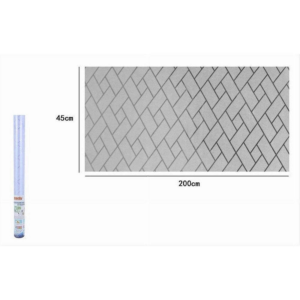 Trade Shop - Rotolo Pellicola Finestre Decoro Mattoni Obliqui 2d 45x200cm Adesiva Vetro 10113 -