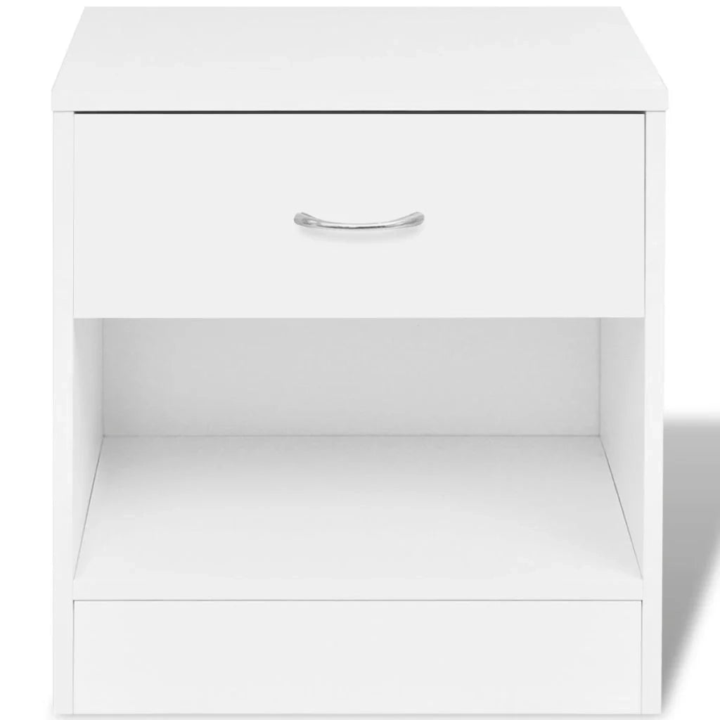 Set di 2 comodini comodini cassettiera mobili per camera da letto con cassetto bianco 1402141