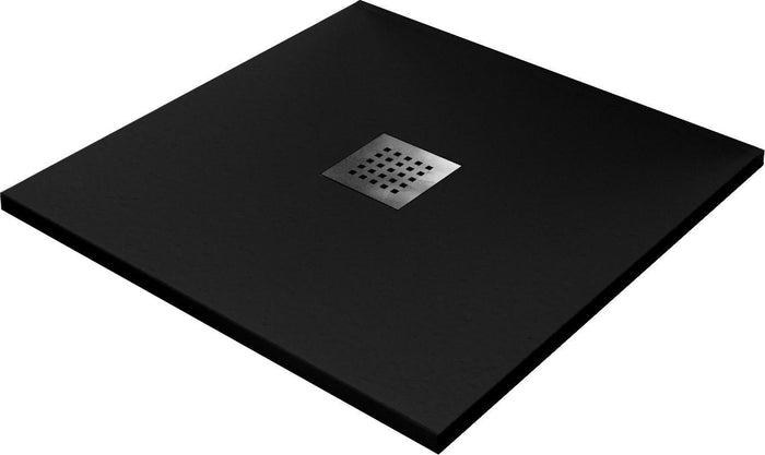 Piatto Doccia in Pietra 80x80 cm Bonussi Ardesia Stone Central Nero