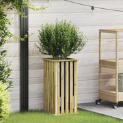 Fioriera da Giardino con Rivestimento 33x33x65 cm Legno di Pino Impregnato