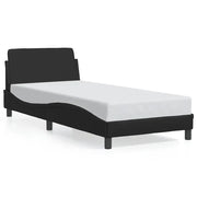 Letto singolo | Letto per adulti | Giroletto Dover Nero 90x190 cm in Similpelle