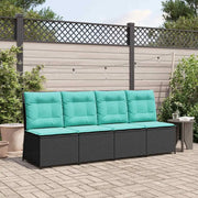 Divano da giardino con cuscino Nero e Turchese polyrattan 3394484