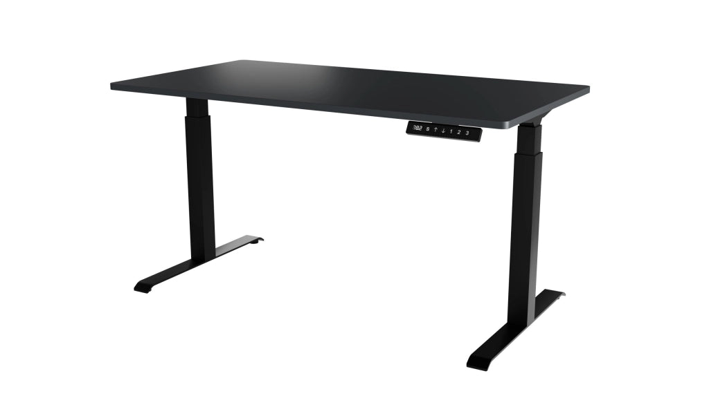 SCRIVANIA ELETTRICA REGOLABILE NOOM LONG DESK MOTION 150 GAMBE NERE PIANO ANTRACITE MOON