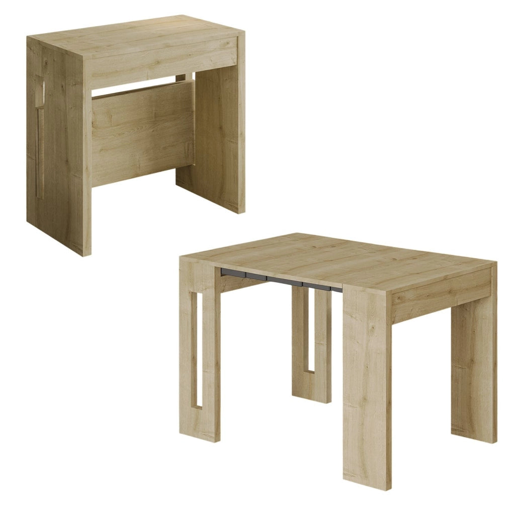 Tavolo da pranzo allungabile in legno "Nivo" - 80 x 44 x 76 cm - Beige