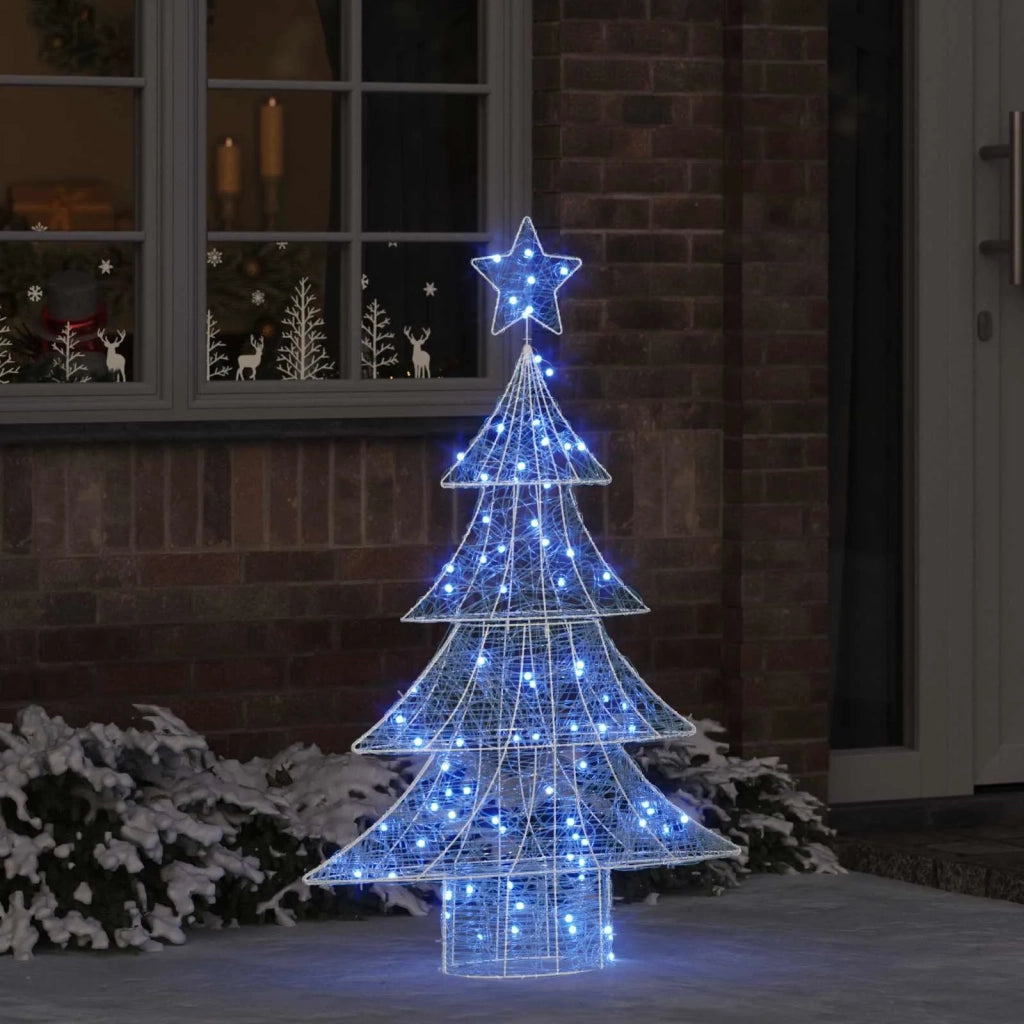 Albero di Natale con 100 LED Blu 120 cm Acrilico