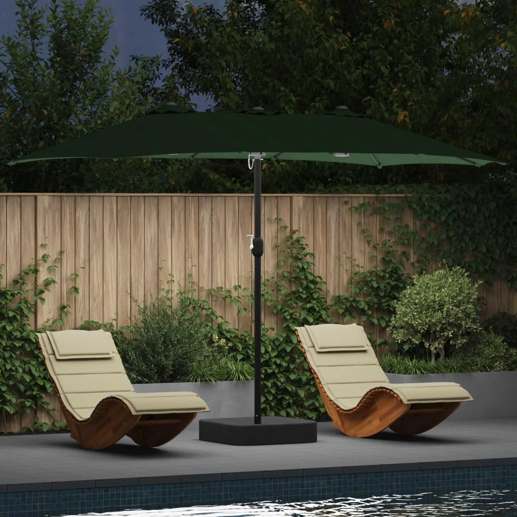 Ombrello | Parasol da giardino Verde 385 x 209 x 244 cm Poliestere