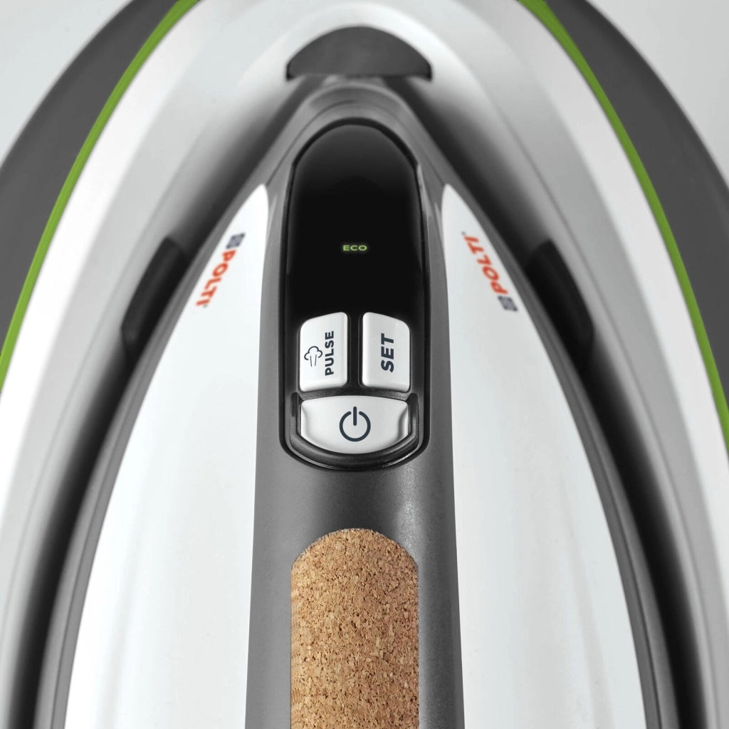 Polti Vaporella Instant VI50.20 - Ferro da stiro con caldaia, serbatoio 2 L, pressione 8 bar, potenza 2400 W, funzioni: 4 programmi + ECO + anticalcare automatico + riscaldamento rapido (1 min), piastra alluminio, colore Bianco-verde