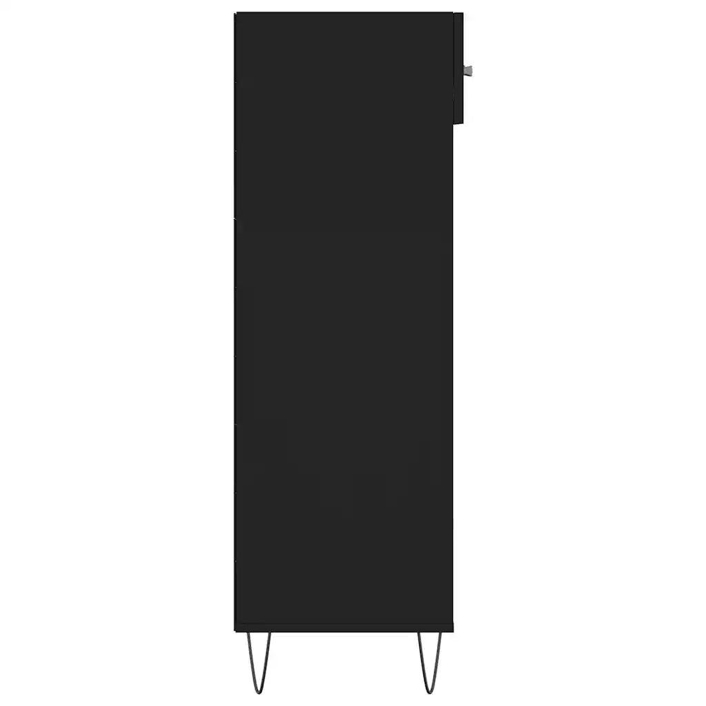 Scarpiera-Scaffale per scarpe Nera 60x35x105 cm in Legno Multistrato 543996