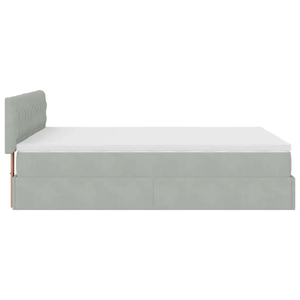 Struttura Letto Pouf con Materasso 140x190 cm Velluto 3312692