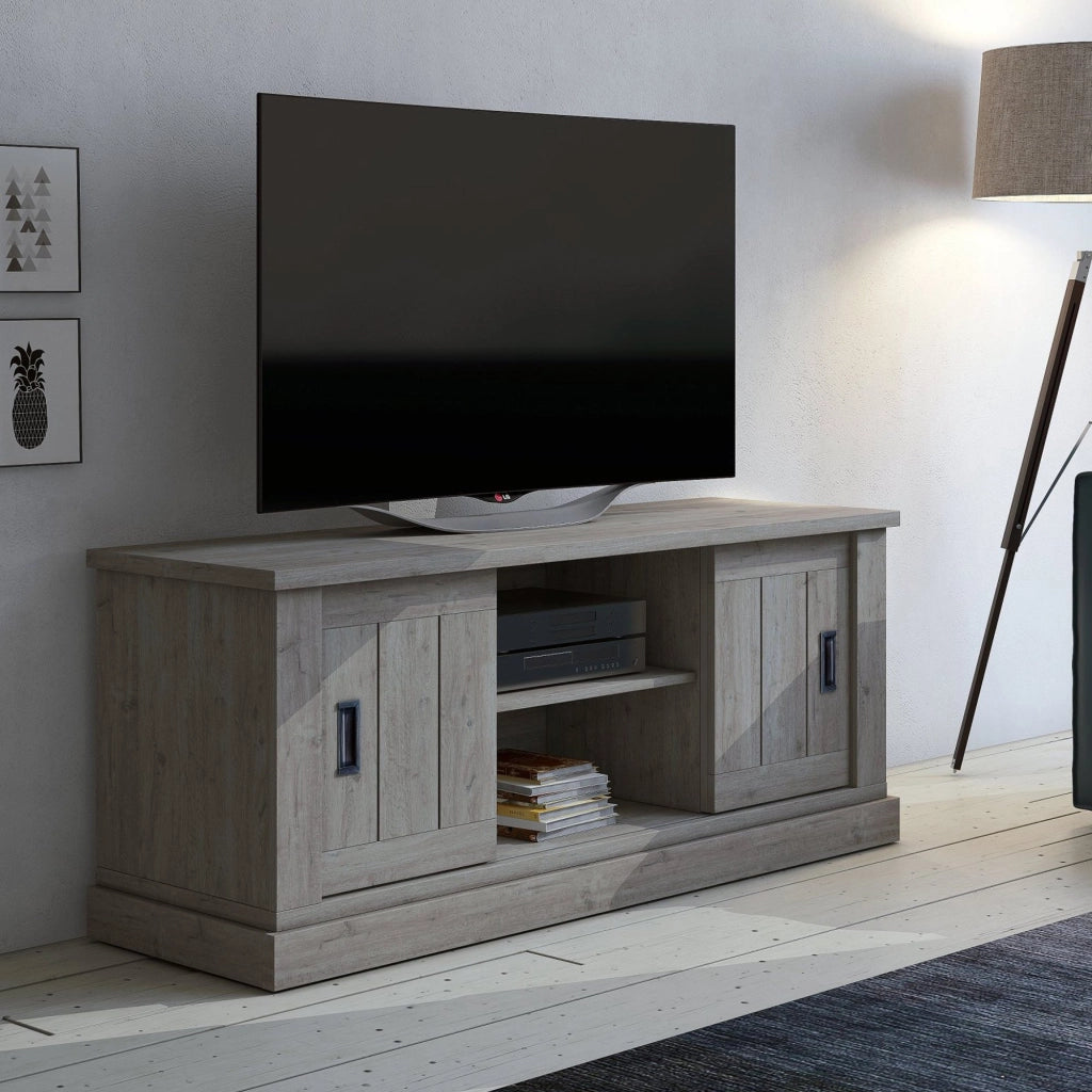 Mesola, Mobile Porta tv un Ripiano, 45x46x60h cm Grigio Rovere Grigio