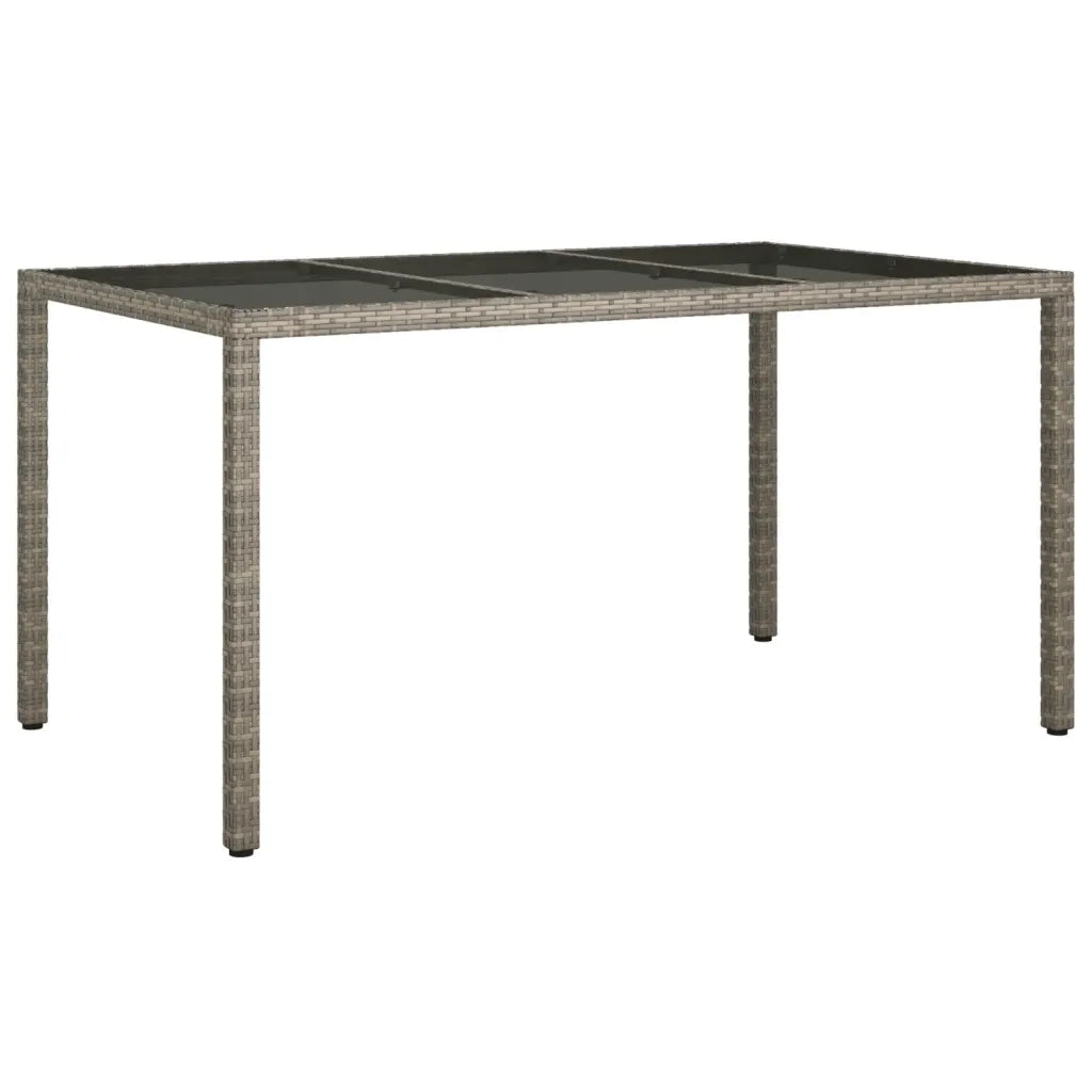 Set da Pranzo da Giardino 7 pz con Cuscini in Polyrattan Grigio