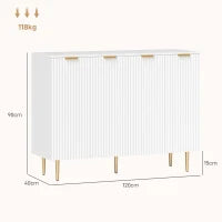 Credenza da cucina con armadi a 2 ante e ripiano regolabile 120 x 40 x 90 cm, Bianco
