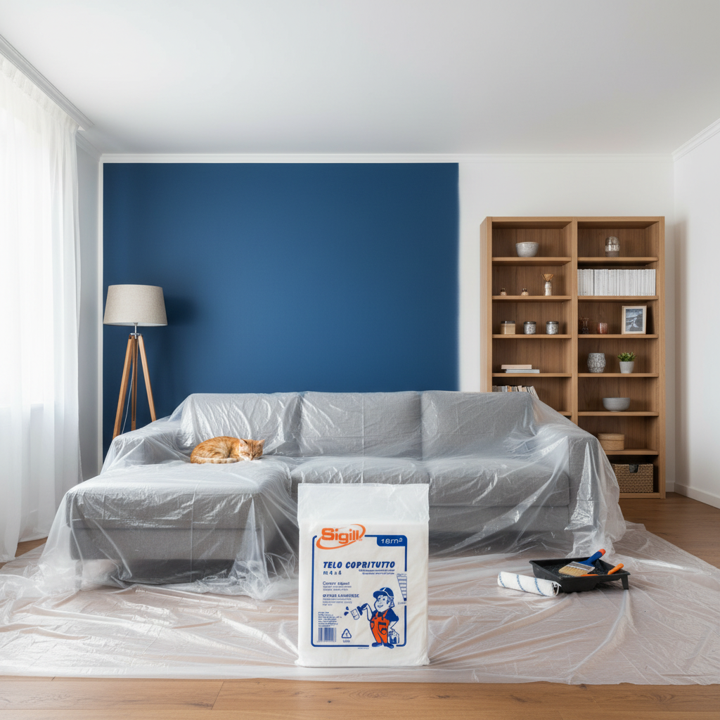 Telo copritutto trasparente multiuso 4x4 metri