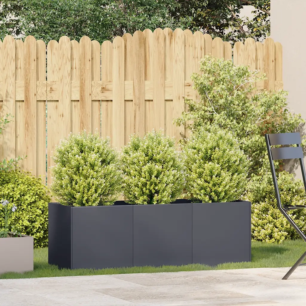 Fioriera Antracite 120x40x40 cm Acciaio laminato a freddo 860677