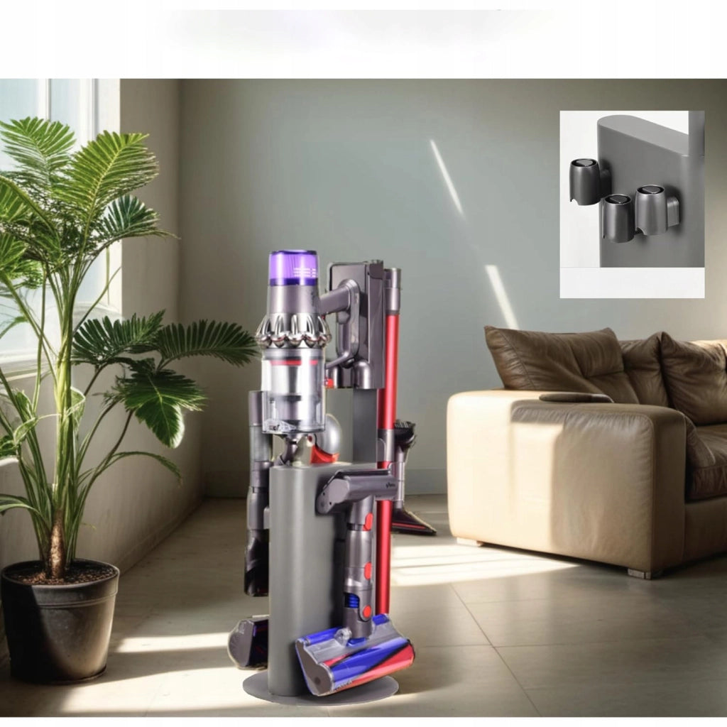 Supporto in Acciaio al Carbonio per Aspirapolvere compatibile con Dyson V6–V15 – Altezza 74 cm, Montaggio Facile