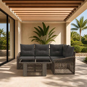 Set Divano da Giardino 5 pz Grigio e Grigio Scuro polyrattan 3437246