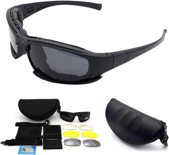 Bicicletta Goggles Polarizzati - Occhiali Sportivi con 4 Lenti Interchangeabili - Protezione UV400 - Unisex - Leggero e Duraturo