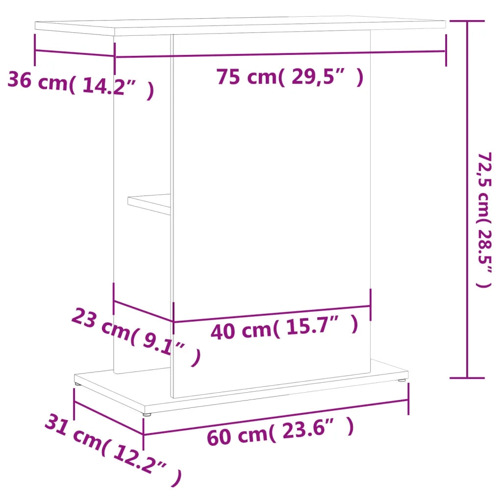 Supporto per Acquario 75x36x72,5 cm Multistrato Grigio Cemento CFW2694147