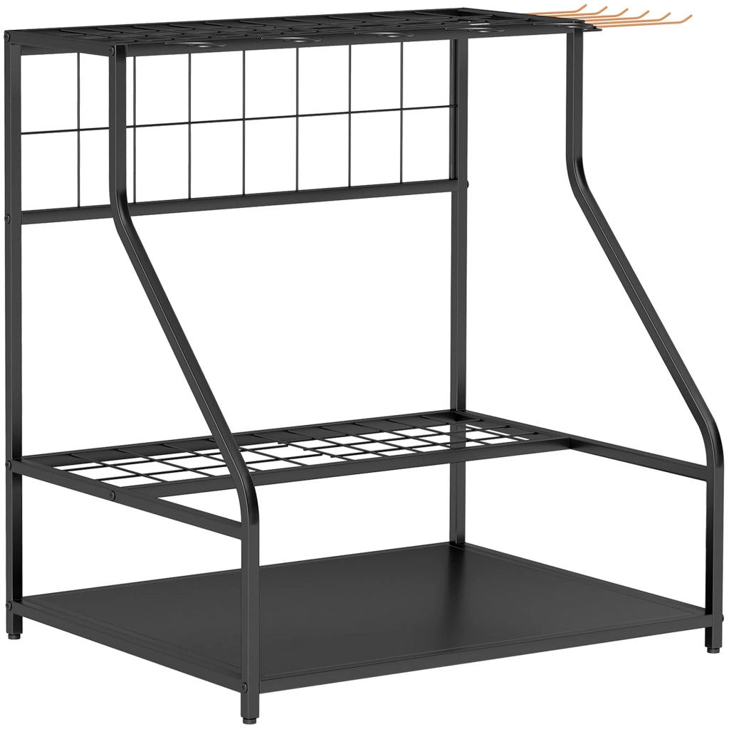 Organiser per attrezzi da giardino 84 x 53 x 73 cm porta 20 attrezzi antiruggine industriale contemporaneo in metallo arancione 21_0005540