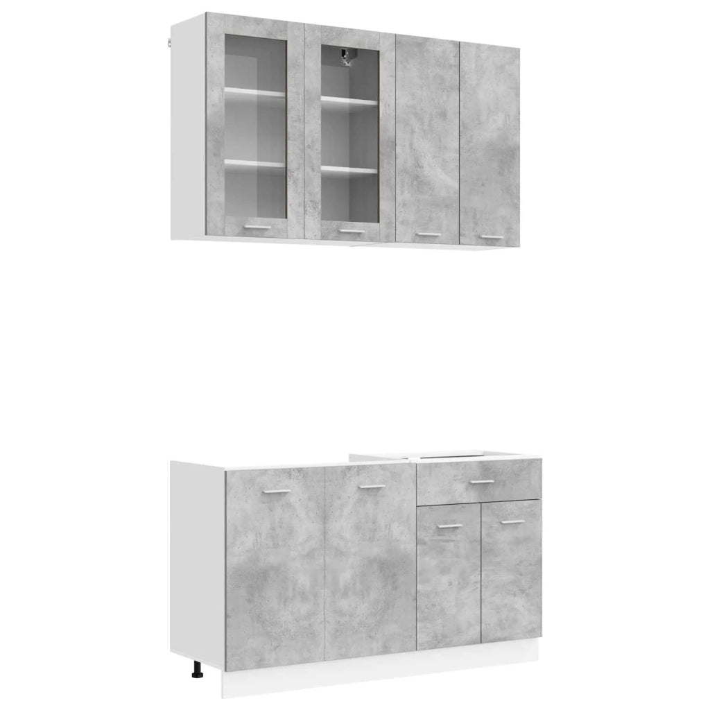 Unità Cucina LYON 4 pcs Grigio Cemento Legno ingegnerizzato 3438358