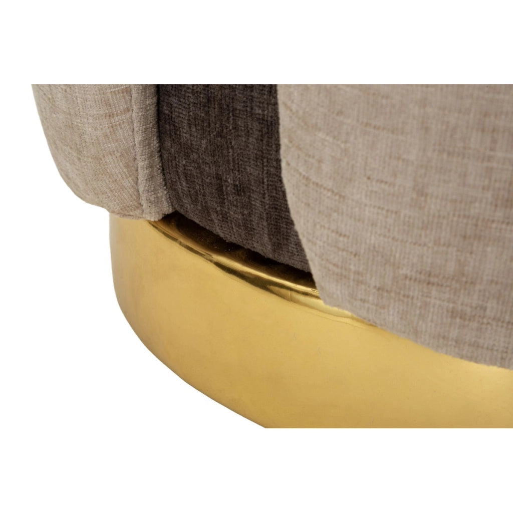 Pouf bicolore con base oro