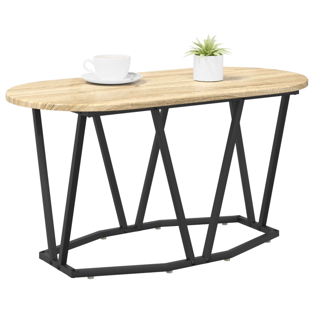 Tavolino da caffÃ¨  in rovere Sonoma 80x40x40,5 cm, in legno ingegnerizzato e metallo