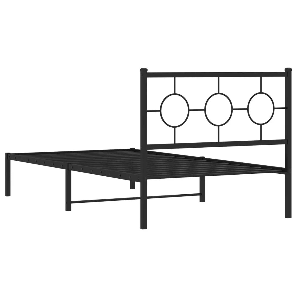 Giroletto con Testiera Metallo Nero 100x200 cm 376221