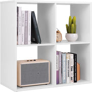 Scaffale Multiuso con Retro Aperto, Mobiletto Espositore Moderno a 2/3/4/6 Cubi con Kit Anti-Ribaltamento, Libreria Autoportante per Camera da Letto Soggiorno Studio (4 cubi)
