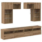 Unit¨¤ per TV a Muro 6 pz | Armadietto TV | Mobile Porta TV Legno vecchio Legno multistrato