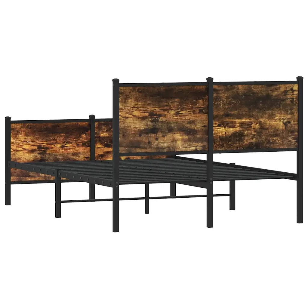 Giroletto senza Materasso-Struttura Letto in Metallo Rovere Fumo 120x190 cm 133602