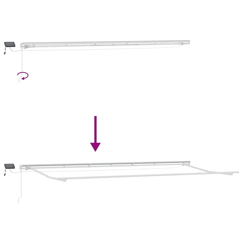 vidaXL Tenda da Sole Retrattile Manuale con LED Marrone 600x300 cm