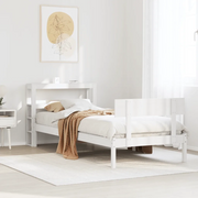 vidaXL Letto senza Materasso Bianco 75x190 in Legno Massello di Pino