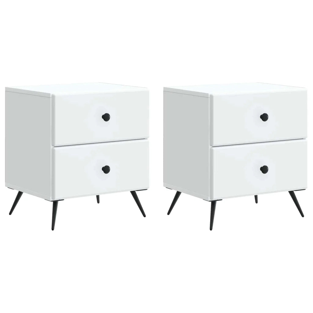 Set di 2 Comodini | Armadio da Notte | Mobiletto da notte con cassetto Bianco 43 x 34,5 x 47,5 cm
