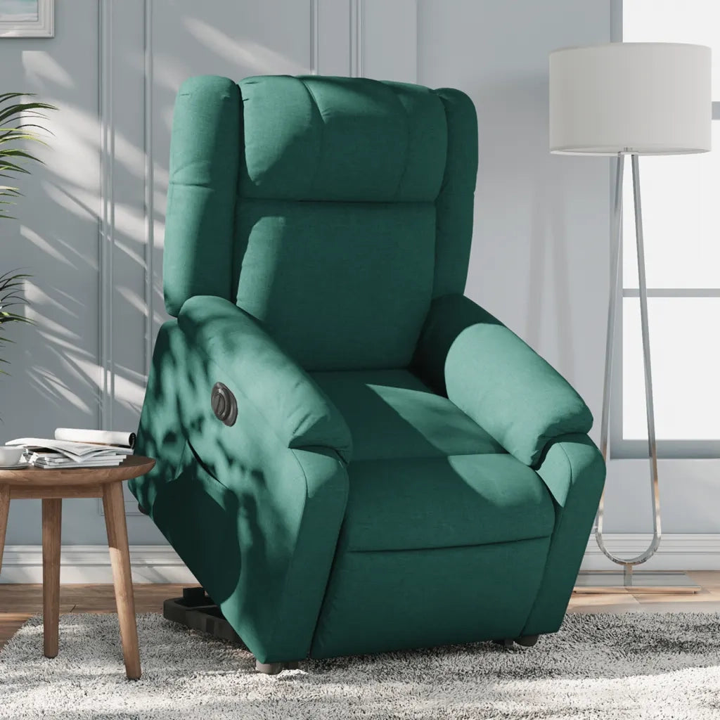 Poltrona Alzapersona Reclinabile Elettrica Verde Scuro Tessutocod mxl 85310