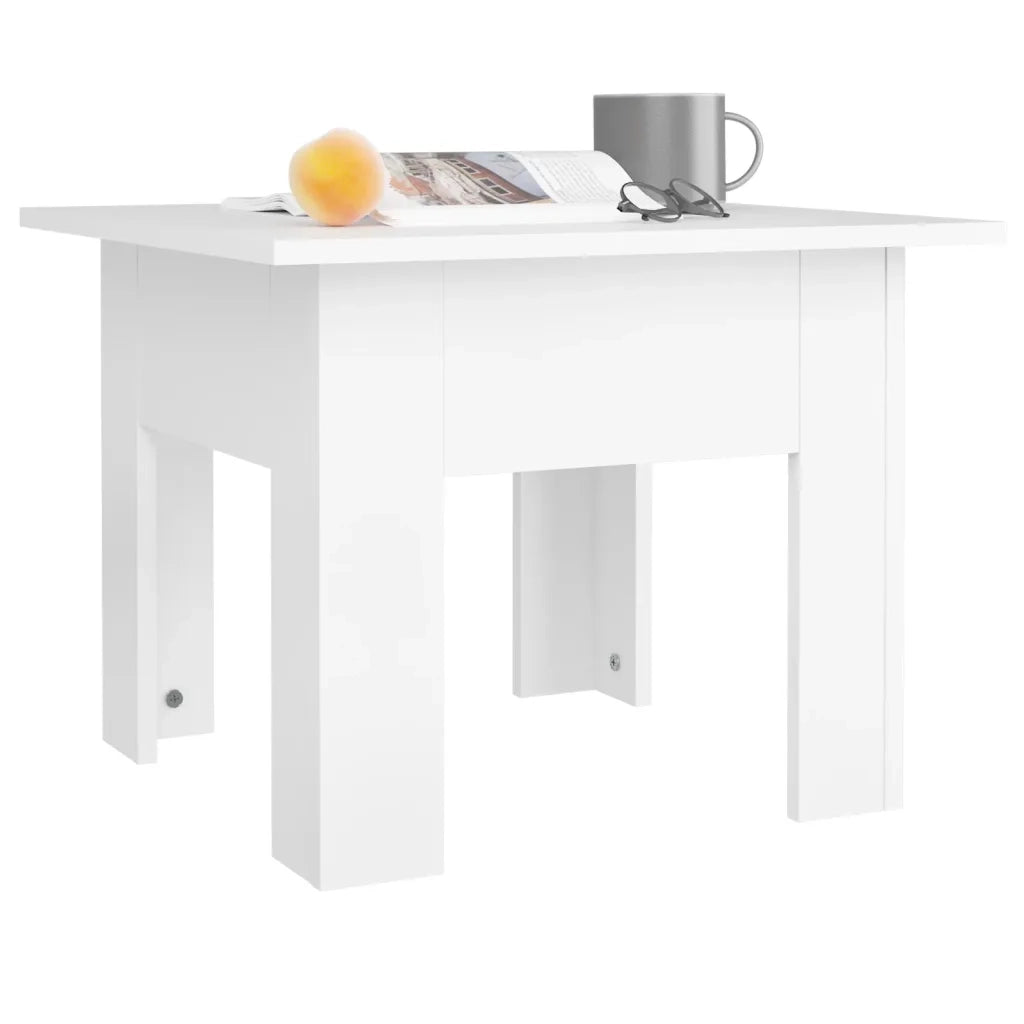 Tavolino da Salotto Bianco 55x55x42 cm in Legno Multistrato 810235