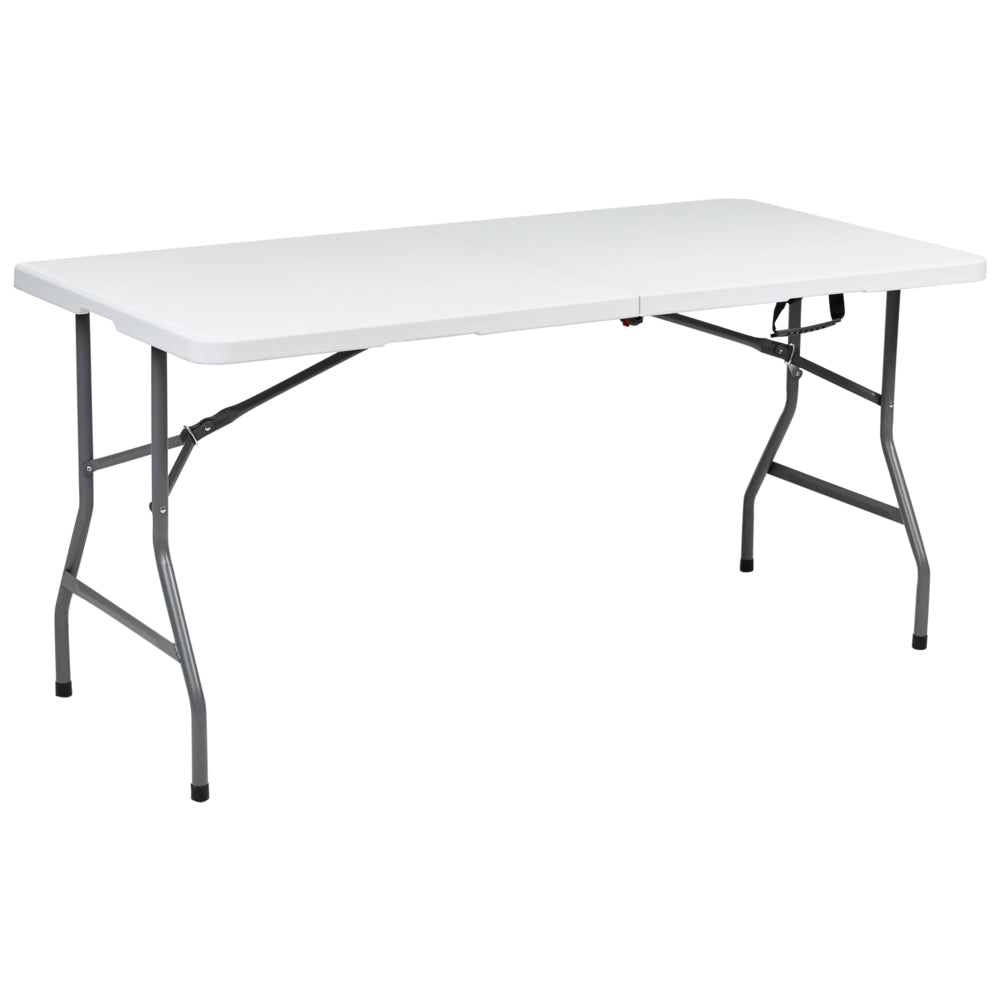 Set da pranzo da giardino a 4 posti Materiale sintetico bianco 152 x 74 Tavolo e 4 sedie pieghevoli con gambe in metallo