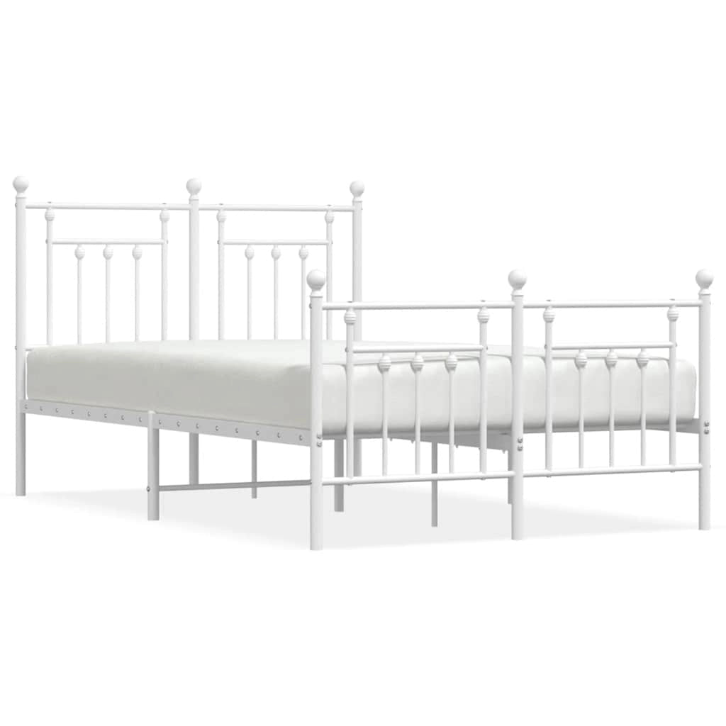 Giroletto con Testiera e Pediera Metallo Bianco 135x190 cmcod mxl 105788