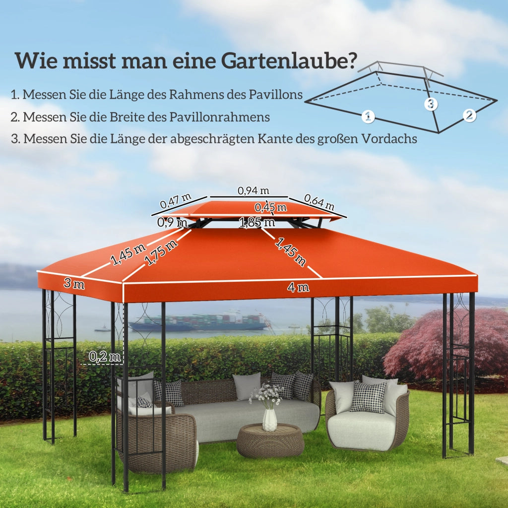 Tetto sostitutivo per gazebo da giardino 3x4m ¨C zephmum ¨C Polyester colore caff¨¨