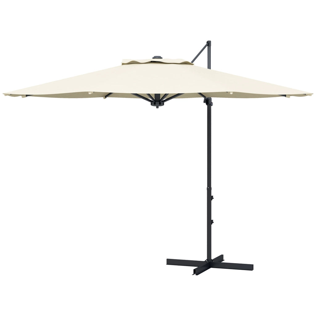 Ombrellone da Giardino Regolabile ¨C zephmum ¨C Crema ?294x242 cm