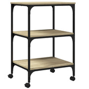 Supporto per stampante scrivania mobile Sonoma a 3 ripiani 50 x 41 x 75 cm marrone 02_0044721